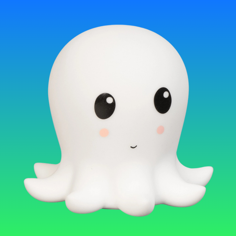 Nelly Octopus Nachtlamp – Wit | Meerkleurig Licht & Touch Bediening