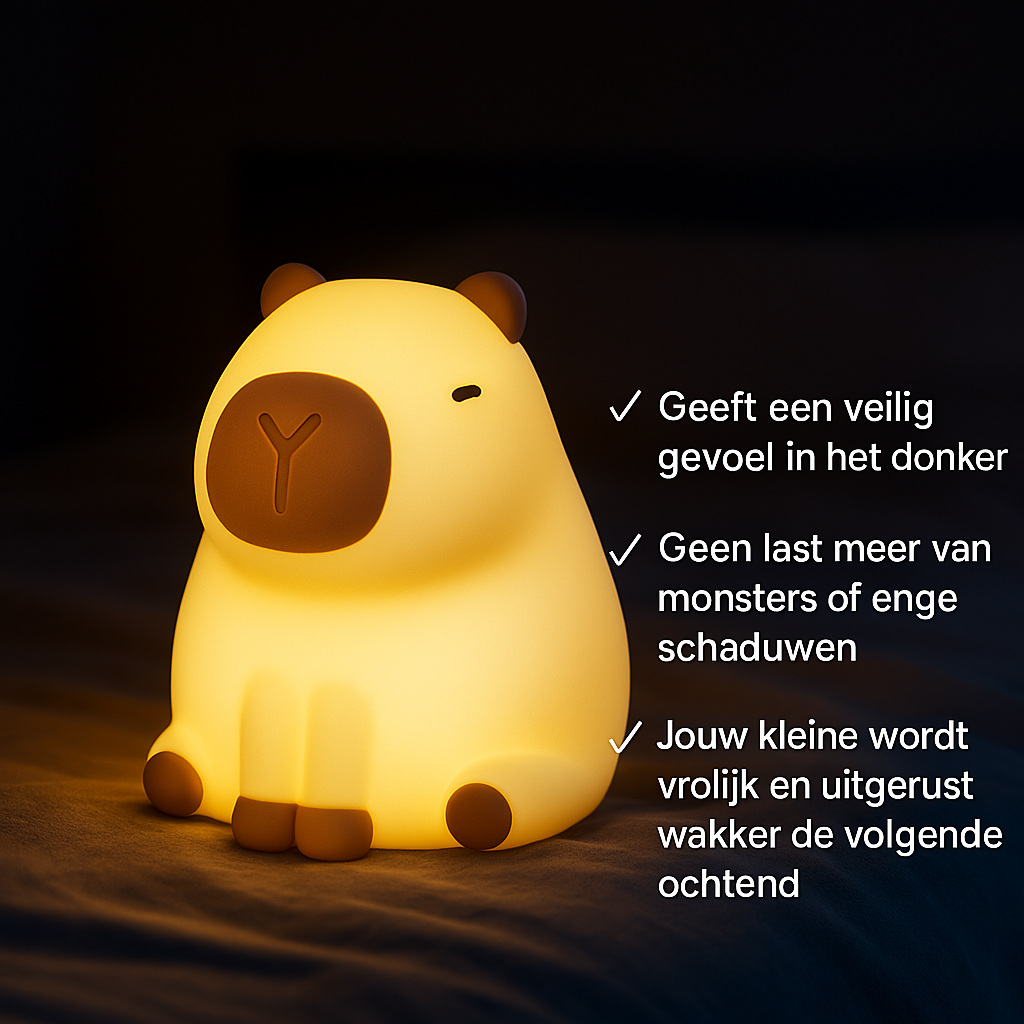 Capibara Nachtlamp – Beige | Dimbaar & Meerkleurig Licht | Touch Bediening
