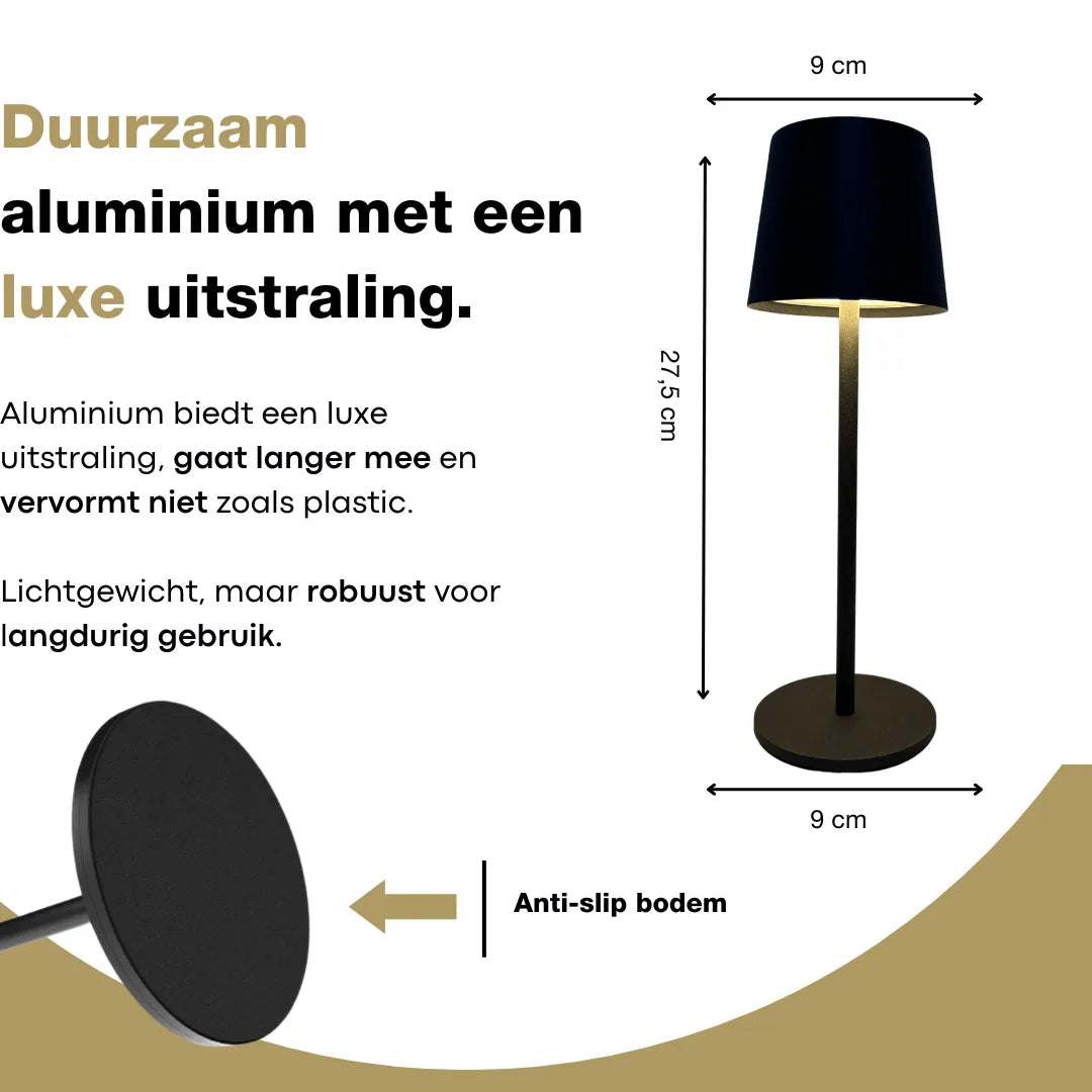 Genopladelig bordlampe - Trådløs og dæmpbar - Kaffe
