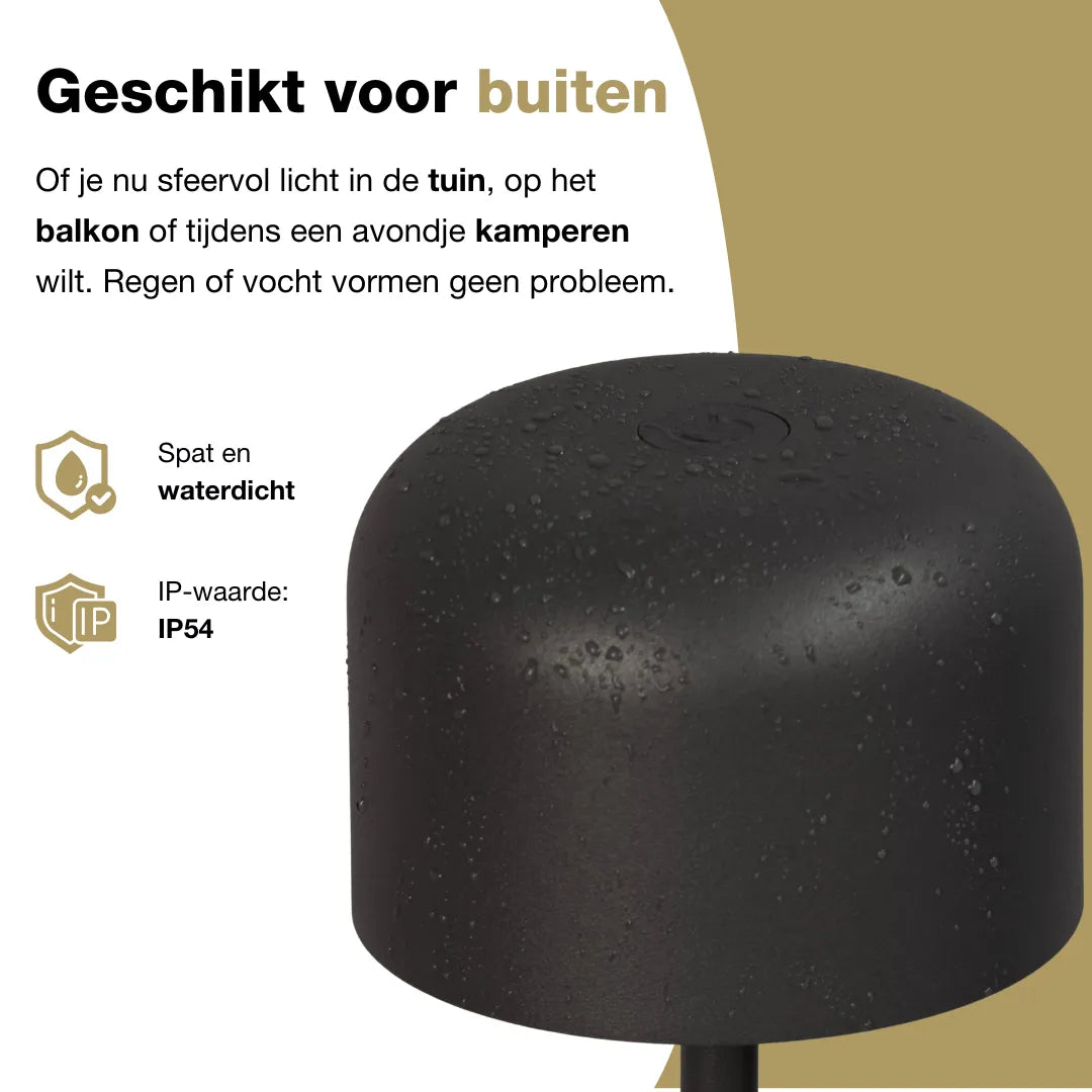 Finley - Tafellamp oplaadbaar - Draadloos en dimbaar - Beige