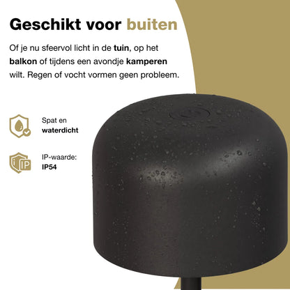 Finley - Tafellamp oplaadbaar - Draadloos en dimbaar - Beige