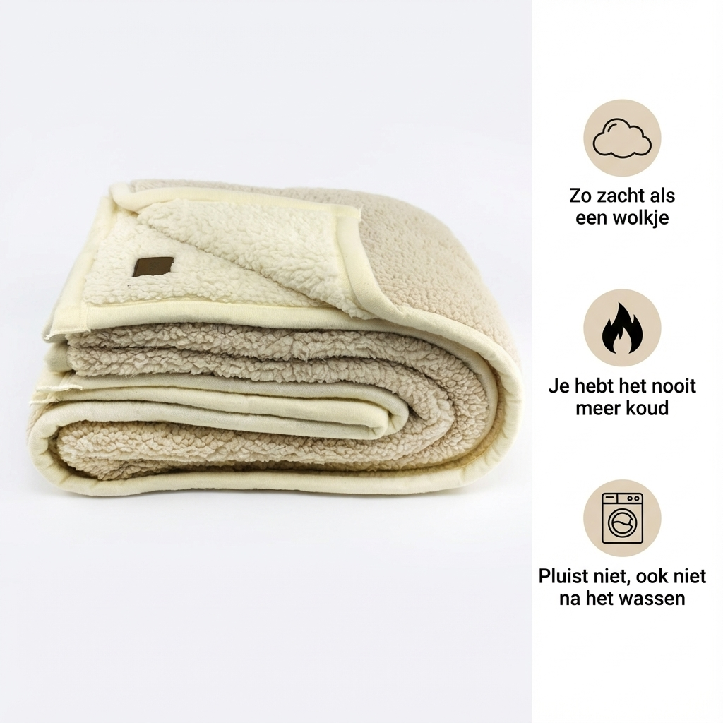 Zest - Plaid - Vacht Zijde - Beige/Ivoor (150x125cm)