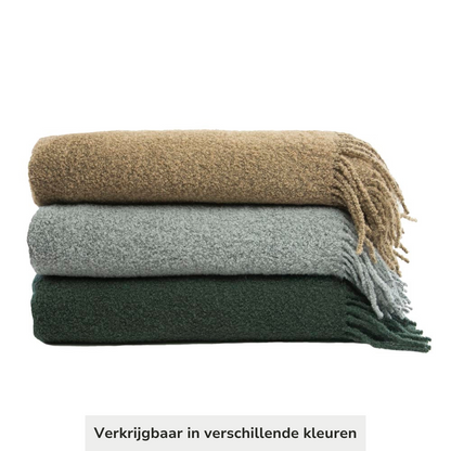 Wollen Plaid - Wol Boucle - Groen