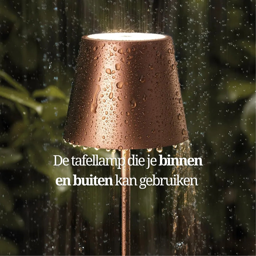 Tafellamp oplaadbaar - Draadloos en dimbaar - Koffie
