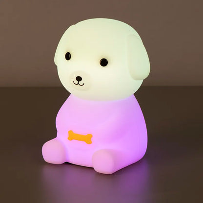 Leo Hond Nachtlamp – Wit | Dimbaar & RGB Kleurverandering