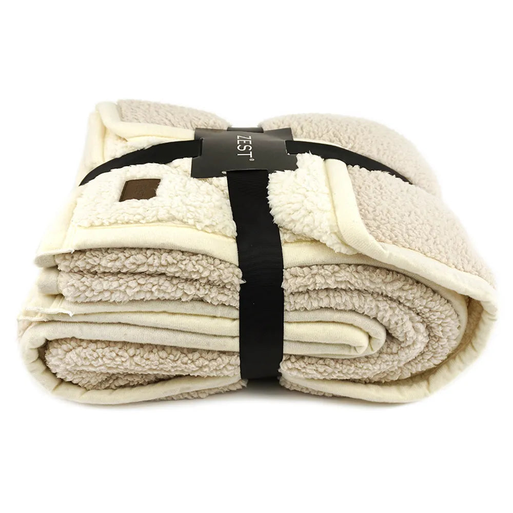 Zest - Plaid - Vacht Zijde - Beige/Ivoor (150x125cm)