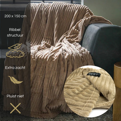 Zest - Plaid - Rib XL- Caramel (200x150cm)