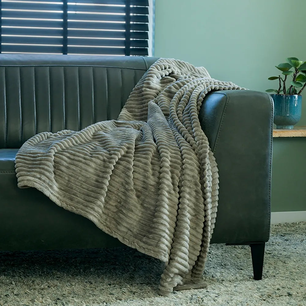 Zest - Plaid - Rib XL - Taupe (200x150cm)