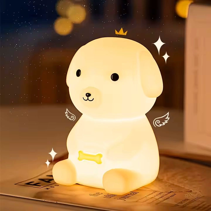 Leo Hond Nachtlamp – Wit | Dimbaar & RGB Kleurverandering