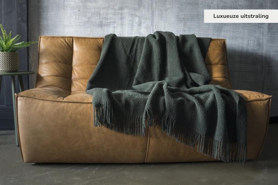 Wollen Plaid - Wol Boucle - Groen