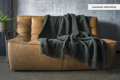Wollen Plaid - Wol Boucle - Groen