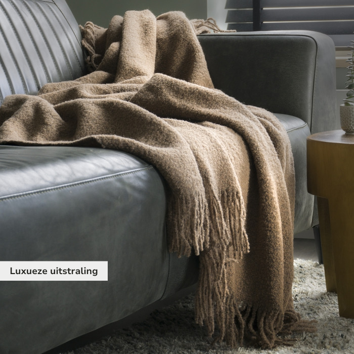 Wollen Plaid - Wol Boucle - Caramel