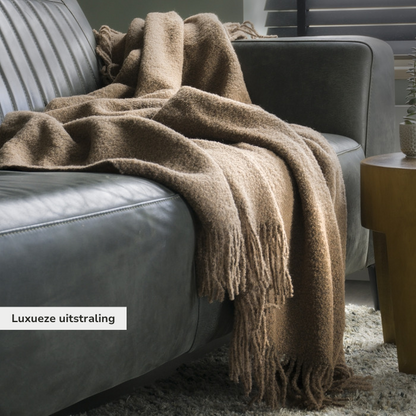 Wollen Plaid - Wol Boucle - Caramel
