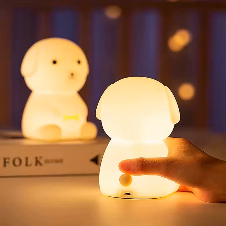 Leo Hond Nachtlamp – Wit | Dimbaar & RGB Kleurverandering