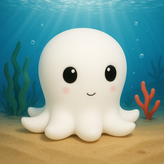 Nelly Octopus Nachtlamp – Wit | Meerkleurig Licht & Touch Bediening