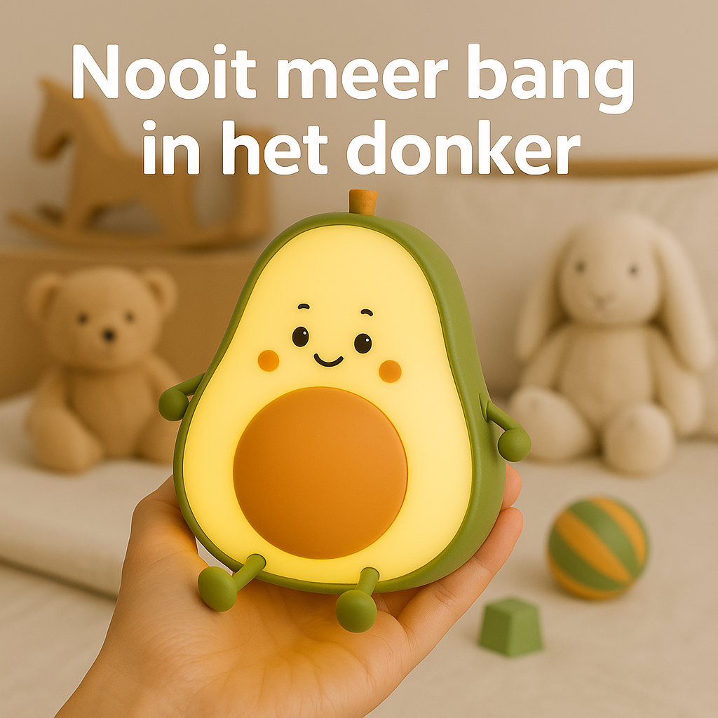 Bobi Avocado Nachtlamp – Groen | Dimbaar & Meerkleurig Licht | Touch Bediening