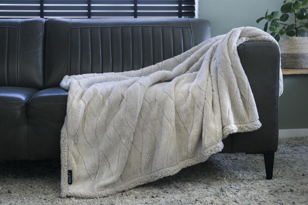 Zest - Plaid - Flanel Vacht - Taupe (150x125cm)