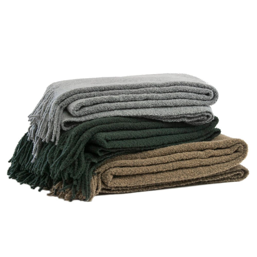 Wollen Plaid - Wol Boucle - Groen