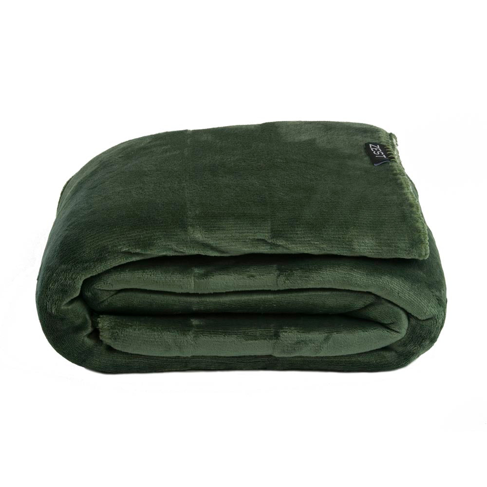Zest - Plaid - Flanel Vacht - Donkergroen (200x150cm)