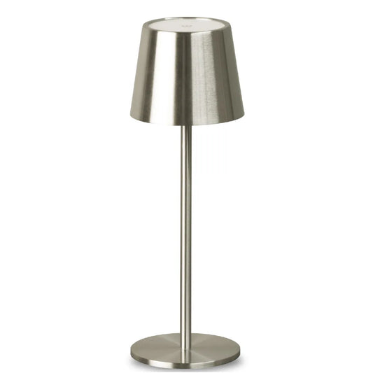 Genopladelig bordlampe - Trådløs og dæmpbar - Nikkel