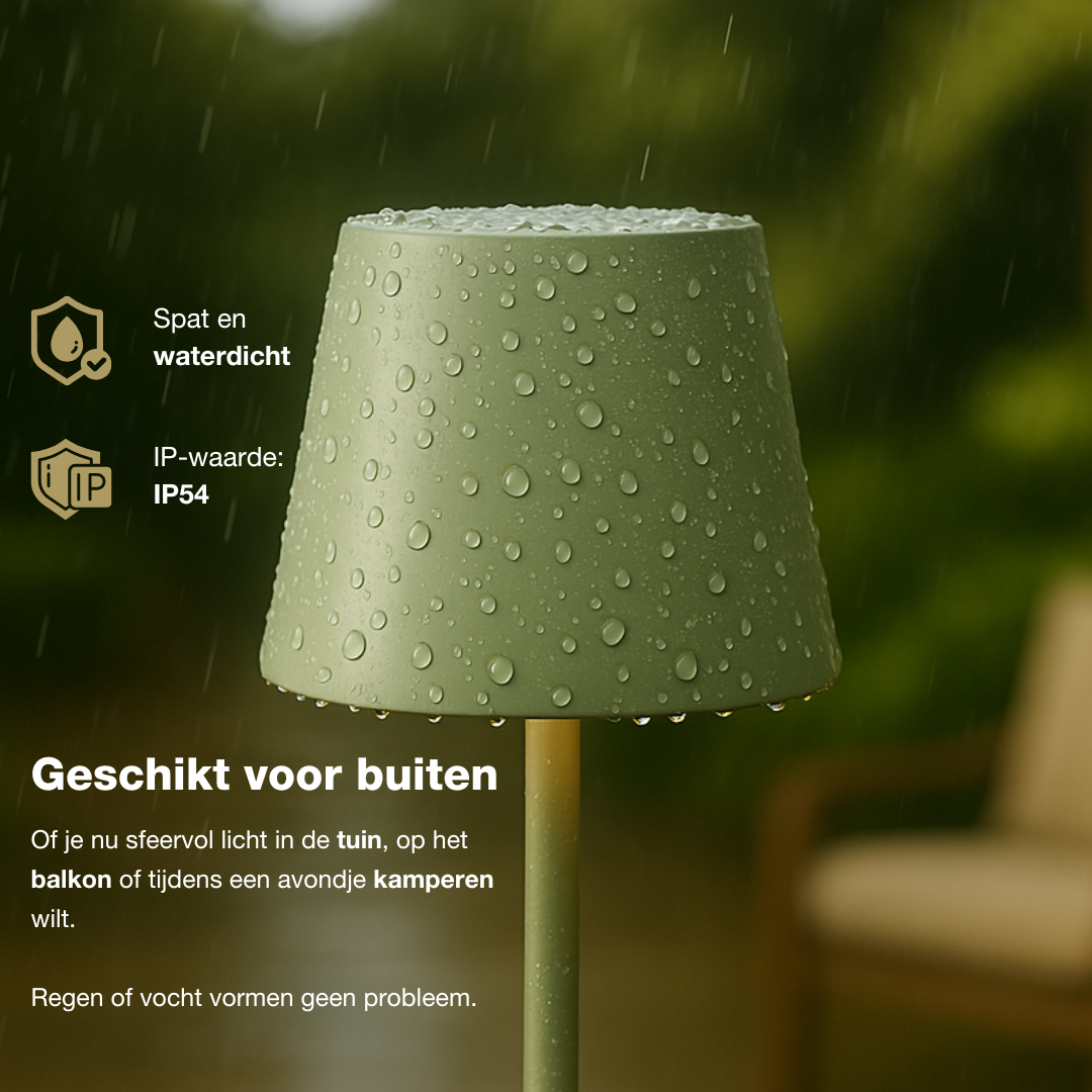 Genopladelig bordlampe - Trådløs og dæmpbar - Sage