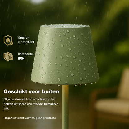 Genopladelig bordlampe - Trådløs og dæmpbar - Sage