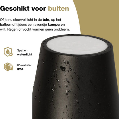 Genopladelig bordlampe - Trådløs og dæmpbar - Kaffe