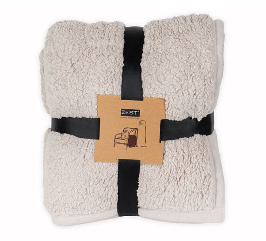 Zest - Plaid - Vacht Zijde - Beige/Caramel (150x125cm)