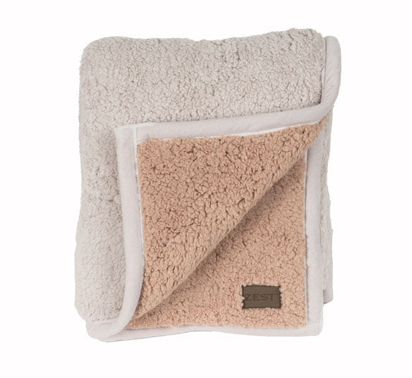 Zest - Plaid - Vacht Zijde - Beige/Caramel (150x125cm)