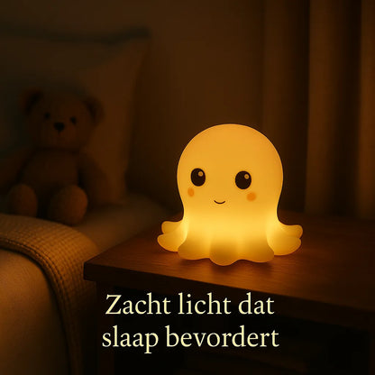 Nelly Octopus Nachtlamp – Wit | Meerkleurig Licht & Touch Bediening